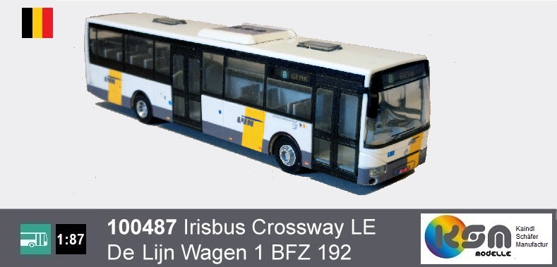100487 Irisbus Crossway LE DeLijn Wagen 1 BFZ 192 - Busmodell  1:87