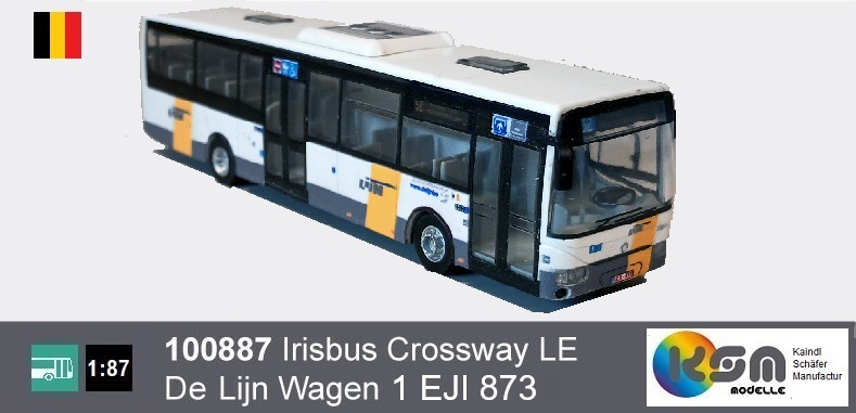 100487 Irisbus Crossway LE DeLijn Wagen 1 EJI 873- Busmodell  1:87