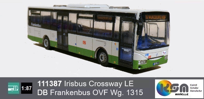 IVECO IRISBUS Crossway LE - DB Frankenbus OVF - Wagen 1315 - HO Maßstab 1:87 - Modellbus Linienbus