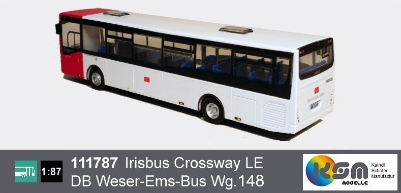 111787  IVECO iRISBUS Crossway LE DB Weser-Ems-Bus Wagen 148 VBN Bremen- Busmodell  1:87