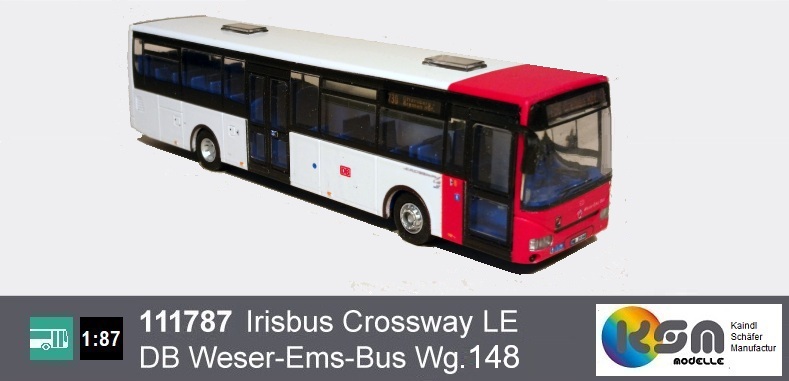 111787  IVECO iRISBUS Crossway LE DB Weser-Ems-Bus Wagen 148 VBN Bremen- Busmodell  1:87