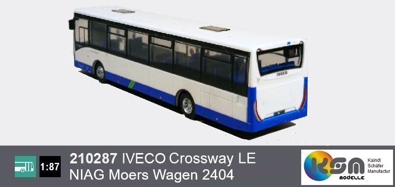 IVECO Crossway LE NIAG Niederrheinisch Verkehrsbetriebe Moers Wagen 340- Modellbus - HO Maßstab 1:87 