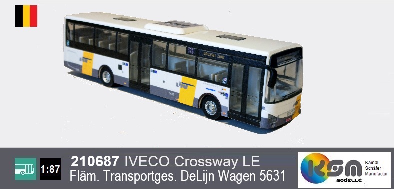 210687 IVECO Crossway LE DeLijn Wagen 5631 - Busmodell  1:87