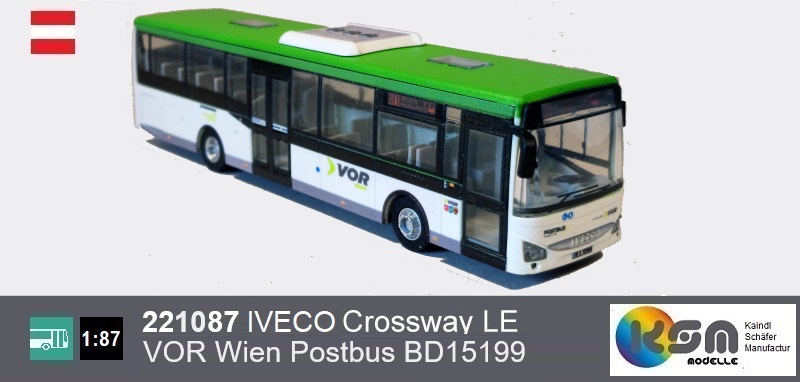 221087 IVECO Crossway LE VOR Wien Postbus BD15199 - Busmodell  1:87