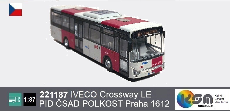 221187 IVECO Crossway LE PID CSAD POLKOST Praha Wagen 1612 - Busmodell  1:87