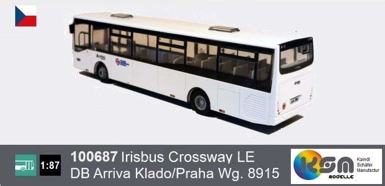 IVECO IRISBUS Crossway LE - DB Arriva PID Klado Prag - Wagen 8915 - HO Maßstab 1:87 IVECO IRISBUS Crossway LE - DB Arriva PID Klado Praha -Vůz 8915 - HO měřítko
