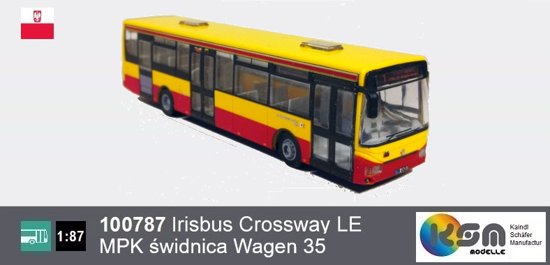 IVECO IRISBUS Crossway LE - MPK Świdnica Wagen 35 Niederschlesien - Modellbus - HO Maßstab 1:87 