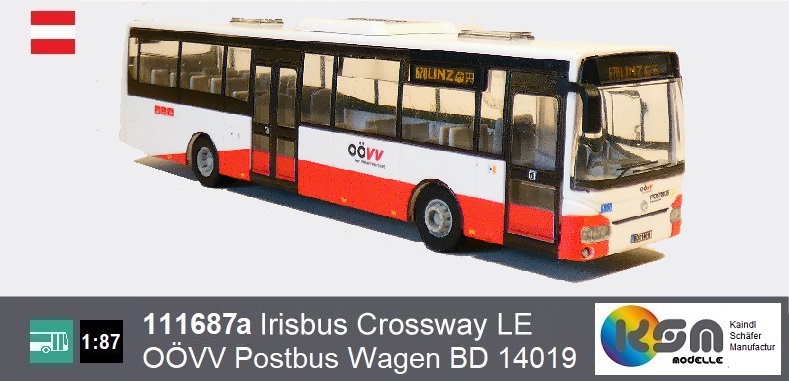 Irisbus Crossway LE - ÖOVV Postbus Österreich Wagen BD14019 - Modellbus Maßstab 1:87