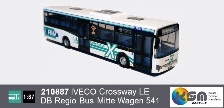 210887 IVECO Crossway LE DB Regio Bus Mitte Expressbus Wagen 541 - Busmodell  1:87