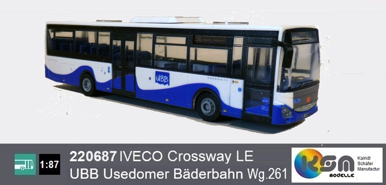 IVECO Crossway LE - DB UBB Usedomer Bäderbahn - Modellbus - HO Maßstab 1:87 