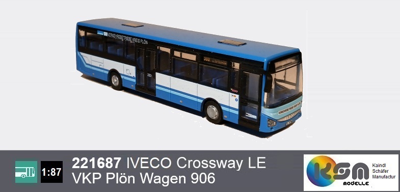 221687  IVECO Crossway LE VKP Plön Wagen 906 - Busmodell  1:87
