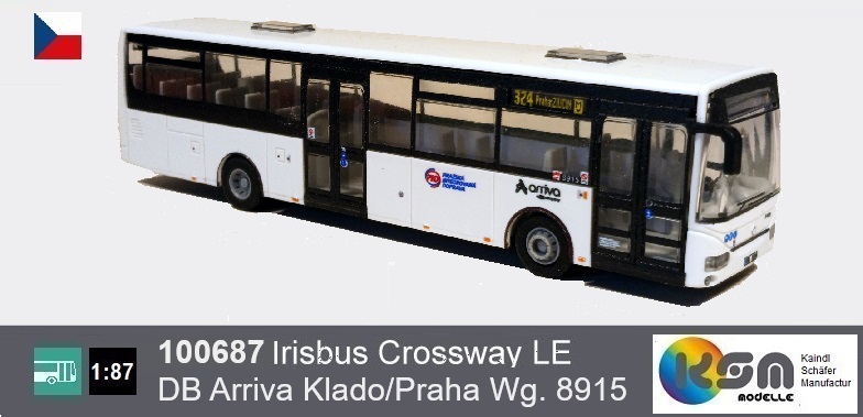 IVECO IRISBUS Crossway LE - DB Arriva PID Klado Prag - Wagen 8915 - HO Maßstab 1:87 IVECO IRISBUS Crossway LE - DB Arriva PID Klado Praha -Vůz 8915 - HO měřítko